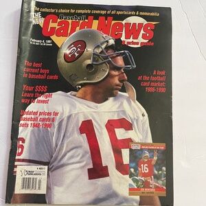 1991 Baseball Card News magazine- Joe Montana on the cover
